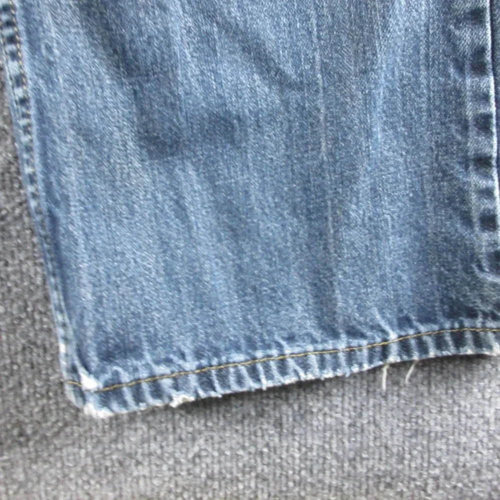 Levis 527 Jeans Mens 42x31 Blue Slim Bootcut Medium Wash Denim Distressed Pants